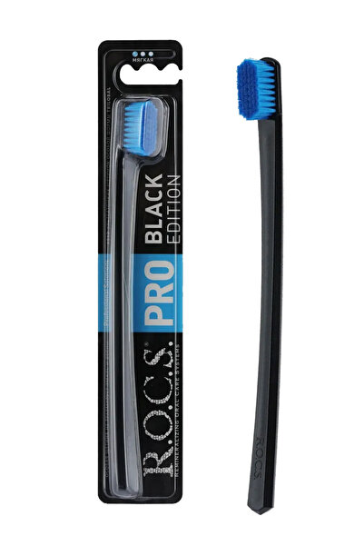 R.O.C.S. Rocs Pro Black 5940 Adet Kıl Içeren Soft Diş Fırçası - 2 Adet Siyah-mavi