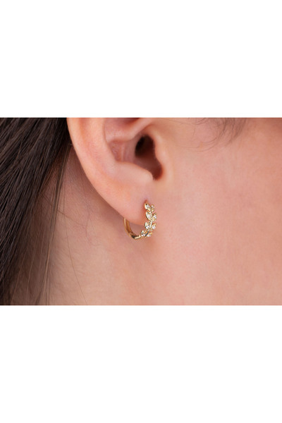 Onseva Kuyumculuk Başak Halka Küpe 14 Ayar Altın Küpe