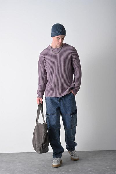Slatra Ανδρικό τζιν Cargo Cargo Blue Stone