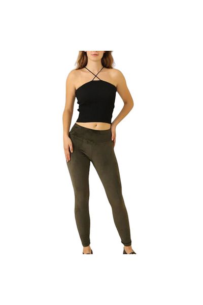 BUUM FASHION Leggings cu talie înaltă cu centură groasă din catifea franceză