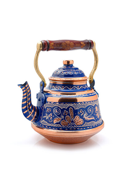 ERİZA 1,6 Litre El Işlemeli Nostaljik Tekli Kalaylı Dövme Bakır Demlik, Çaydanlık, Su Isıtıcısı
