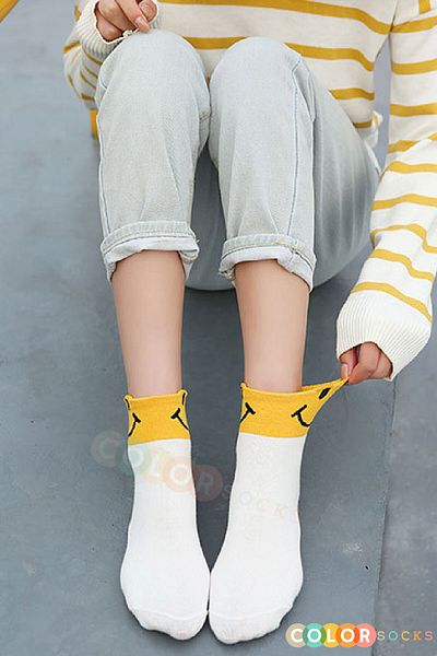 Color Socks Комплект от 5 дамски спортни чорапи до глезена Smile Half Leg (изключително меки)