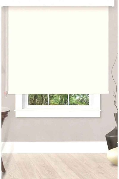 BigPazar Sectional Sunshade Skirt with Ecru Aluminum Case - Off White Roller Blinds for Ev-Ish-Office