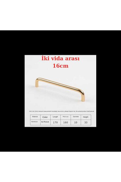 ARON (2 PCS) U HANDLE 160MM (MATTE GOLD) TV UNIT DRAWER CONSOLE DRAWER KITCHEN DOOR HANDLE
