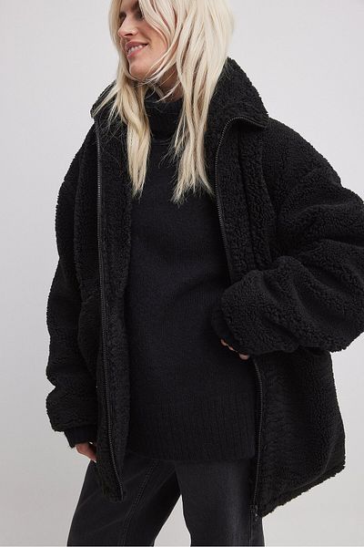 NA KD Jacke Schwarz Oversized Trendyol