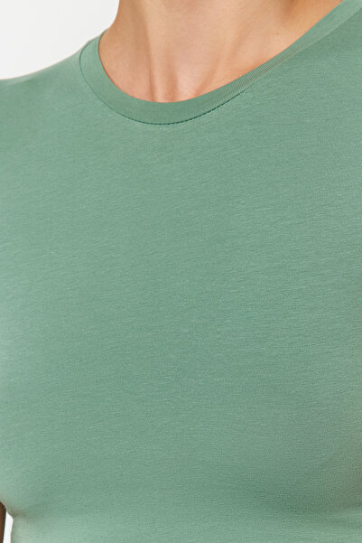 Edit by Trendyol Mint Crop Knitted T-Shirt TWOAW24TS00020