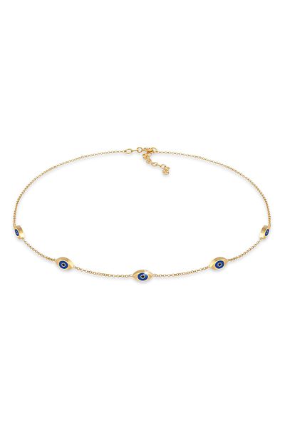 ELLI Trend-Blogger-Halskette für Damen – 925er Sterlingsilber, Halsband mit Evil Eye-Perlen-Emaille