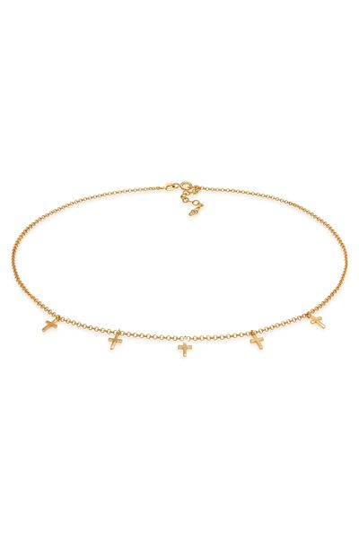 ELLI Halskette aus 925er Silber – Halsband Kreuz Glaube Religion Design