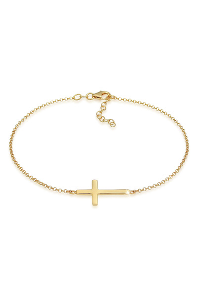 ELLI Fußschmuck Kreuz Religion Glaube Filigran Trend 925 Silber