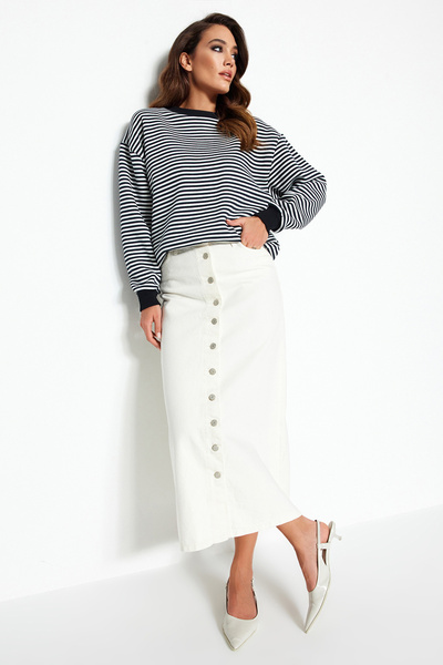 Trendyol Collection Ecru gombos záródású farmer farmerszoknya TCTSS23EE00024