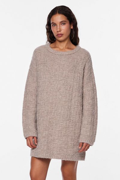PIECES Pcsua Ls O-Neck Pullover Strickkleid Bc