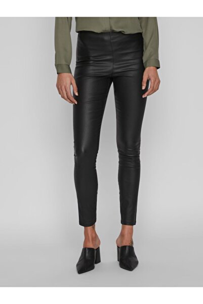 VILA Leggings mit mittlerer Taille und Überzug