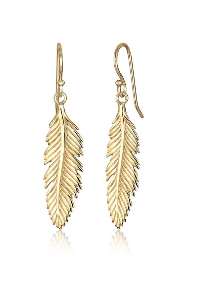 ELLI Ohrringe Feder Boho Hippi Festivali Trendi 925 Gümüş