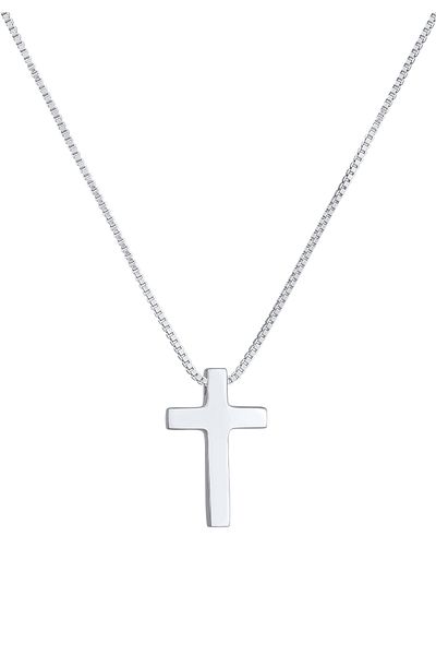 ELLI Halskette Kreuz Religion Basic Unisex 925 Silber