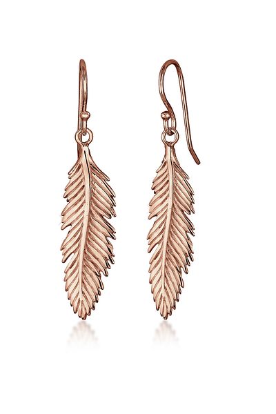 ELLI Ohrringe Feder Boho Hippi Festivali Trendi 925 Gümüş