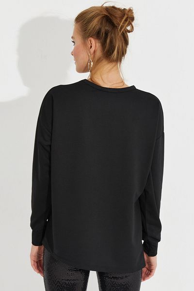 Cool & Sexy Dámská černá mikina na zavazování Yİ2493