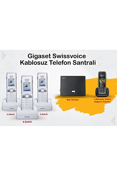 GIGASET C530 4 Dahili Swissvoice Telsiz Kablosuz Telefon Santrali