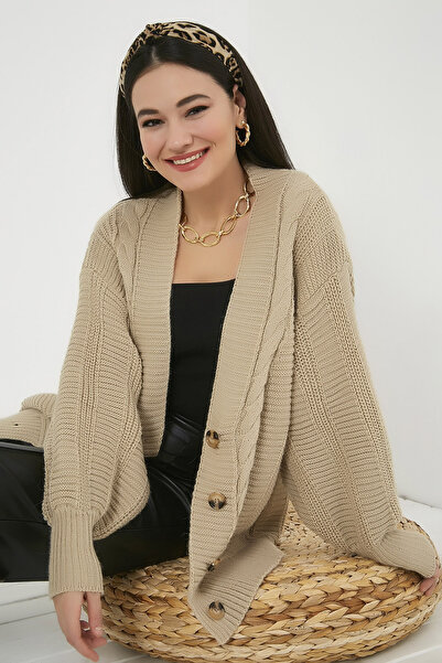 CoolLook Πλεκτό πουλόβερ με λαιμόκοψη σε σχήμα V και μοτίβο με ρίγες, μακρύ φ...