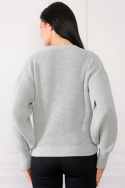 CoolLook V-neck Long Sleeve Three Buttons Detailed Comfortable and Loose Fit Style Stretchy Short Knitwear Cardigan