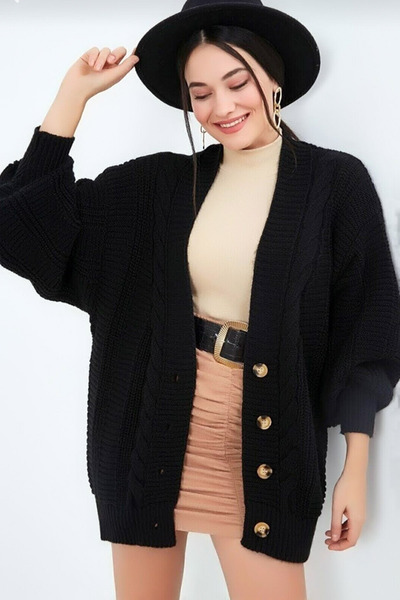 CoolLook Πλεκτό πουλόβερ με λαιμόκοψη σε σχήμα V και μοτίβο με ρίγες, μακρύ φ...