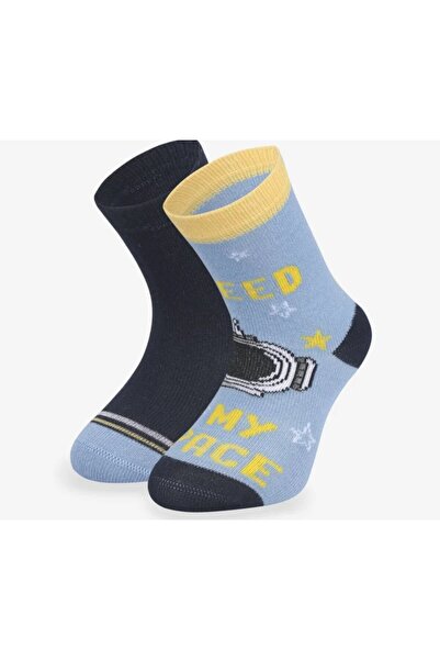Bolero 2'li Erkek Çocuk Bambu Dikişsiz Çorap Uzay