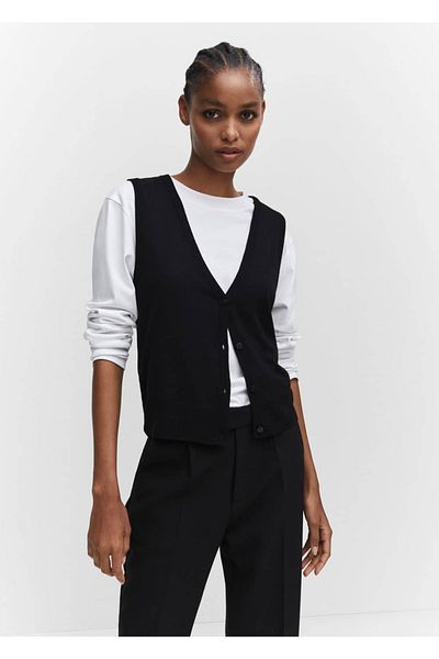 MANGO Woman Thin knitted vest