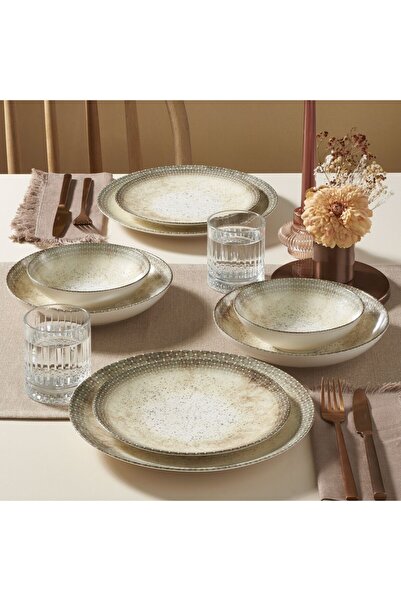 Güral Porselen GÜRAL PORSELEN CAMELİA 24 PARÇA 6 KİŞİLİK YEMEK TAKIMI MAT 31823