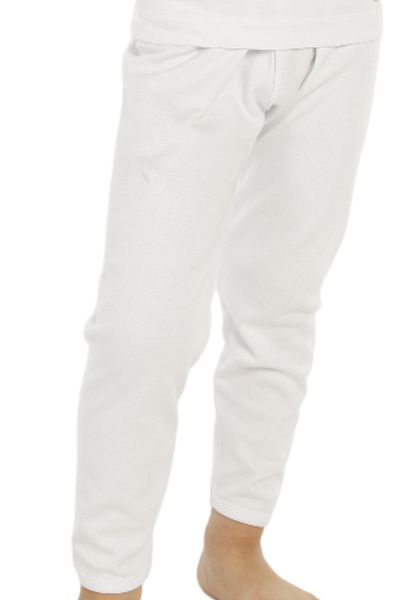 TOLIN Boy's White Cotton Thermal Underwear Flexible Pants 7390