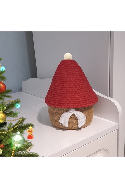 afralya home gnom, ornament de Crăciun, coș decorativ cu Moș Crăciun, spiridu...