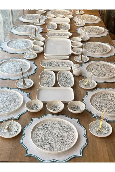 ROSSEV Breakfast Set Toledo Halas 89 Pieces for 12 People