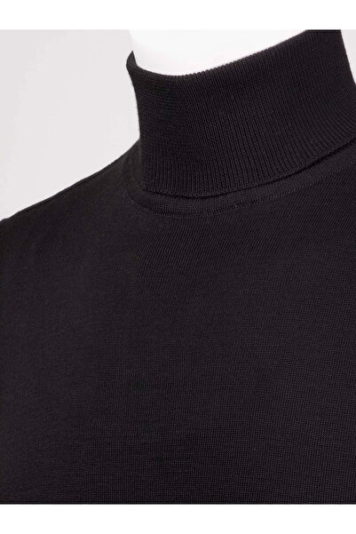 Çizgi Triko Ανδρικό πλεκτό πουλόβερ με ζιβάγκο με μασίφ μανίκι και μέση ελαστική ατσάλινη πλεκτή κλασική εφαρμογή