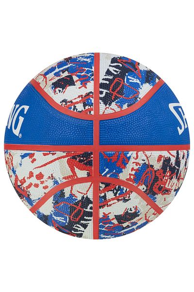 SPALDING Graffiti 8 Panel Basketball Ball Performance Outdoor Rubber Surface + Pump + Towel Bracelet