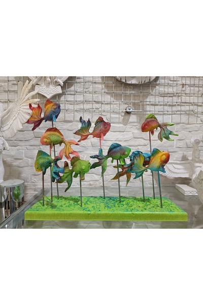 ekinoksart Standlı Polyester Dekoratif Balık Seti, Akvaryum Balıklar