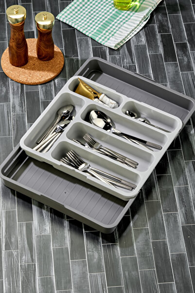 Cooker Çift Taraflı Genişletilir Kayar Kızaklı Pratik Çekmece İçi Lüx Kaşıklı...