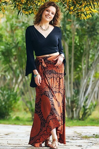 CoolLook Kuşak Bağlamalı Lastikli Bel Etnik Otantik Bohem Tarz Uzun Asimetrik...