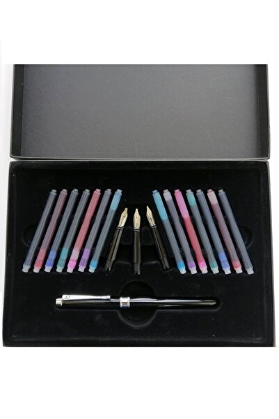 Sanathobi Kaligrafi Dolmakalem Seti 3 Uçlu-(14 yedek kartuş)