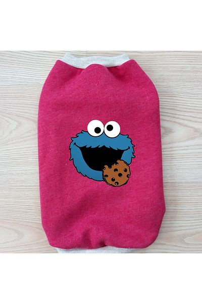 stylie Cookie Monster Printed Sleeveless Winter Shawl Cat Dog Clothes