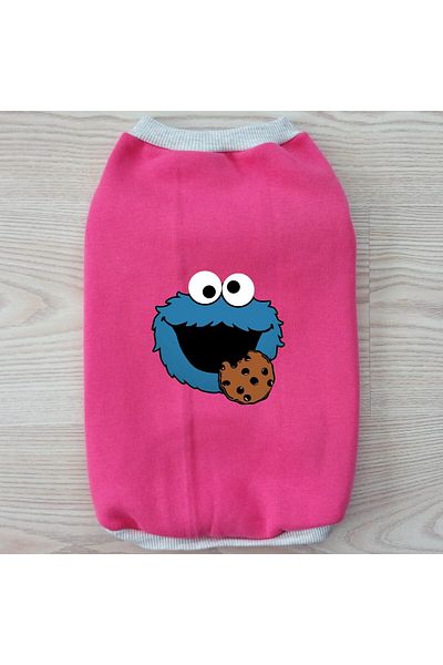 stylie Cookie Monster Printed Sleeveless Winter Shawl Cat Dog Clothes