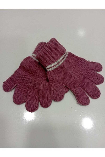 NUR TEKSTİL kız çocuk gül kurusu triko eldiven