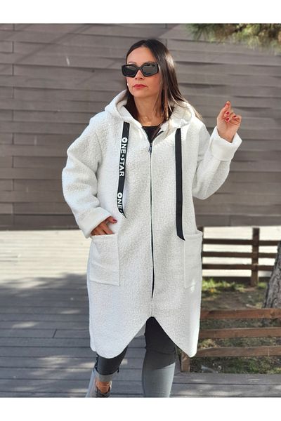 Park Moda TRENDBYSENA 10217 JACHETĂ ITALIANĂ BUCKLE CU CAPUCĂ și FERMOAR