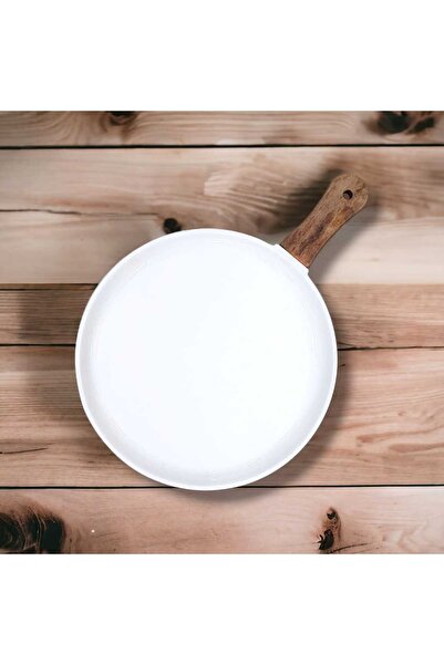 Bİ DÜNYA EV One Round Presentation Plate Bamboo Handle 26cm