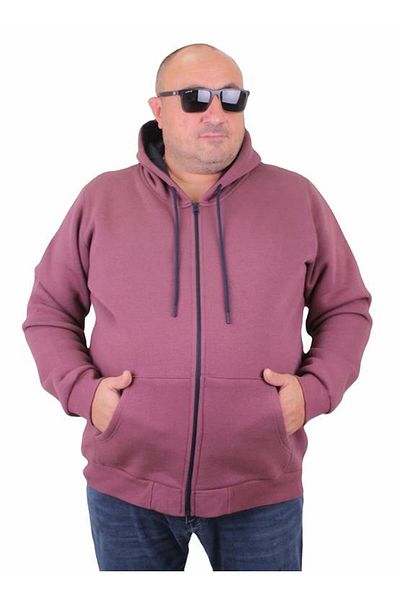 Starbattal Μεγάλο μέγεθος Unisex Hooded 3ip Sweat 11701 Μωβ