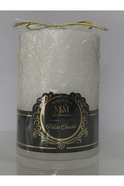 iniaHome Mum Beyaz Kokulu 10 X 7 Orta Silindir Blok Baton Dekoratif 350 gr