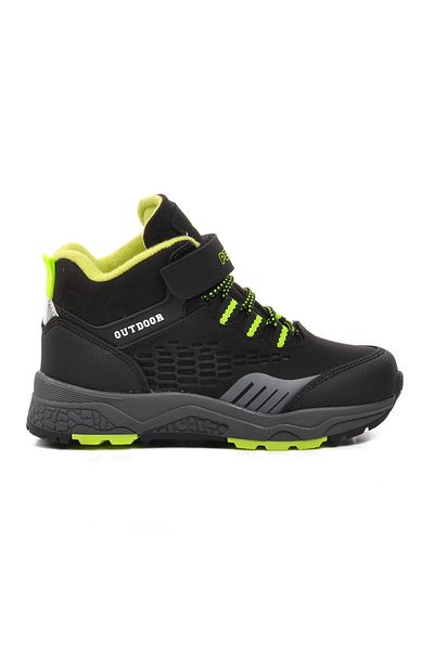 Aspor Pepino 1391-P Black-Phosphor Yellow Children's Outdoor Boots with Fleece Inside
