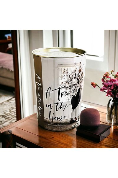 Saccura Decor Cylinder Decorative Book Box, A TREE Brown Cylinder Box