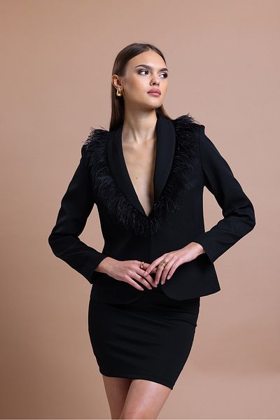Tangül&Ali'S Moda Evi Black Blazer Jacket with Otrish