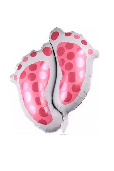 Bkmc Baby Footprint Figured Foil Balloon Pink 76cm