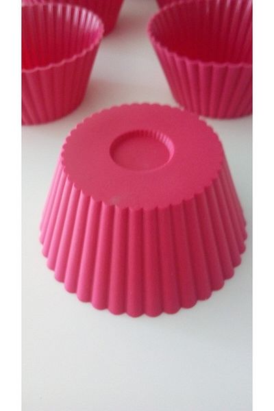 PİNK ROSE Bybirgül Red 12 Piece Silicone Mini Cake Mold, Browni Mold Red Cupcake Mold 12 Pieces