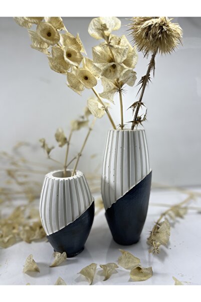 BLANJ 2 li Siyah Beyaz vazo Set