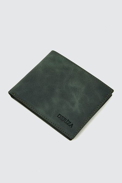 Deriza Crazy Real Leather Men's Wallet Khaki